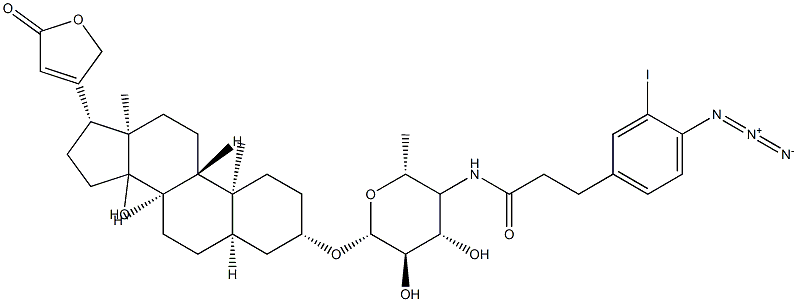 3-(4-azido-3-iodophenyl)propionamide-4-(4,6-dideoxyglucosyl)digitoxigenin 结构式