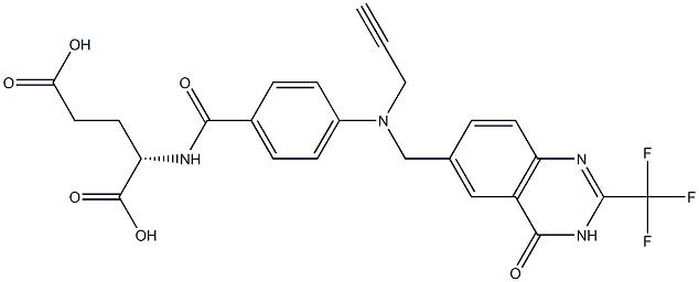 2-desamino-2-trifluoromethyl-N(10)-propargyl-5,8-dideazafolic acid 结构式