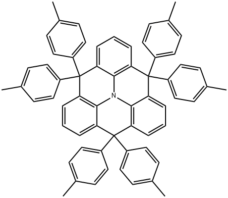4,4,8,8,12,12-六(4-甲基苯基)-4H,8H,12H-苯并[1,9]喹嗪并[3,4,5,6,7-DEFG]吖啶 结构式