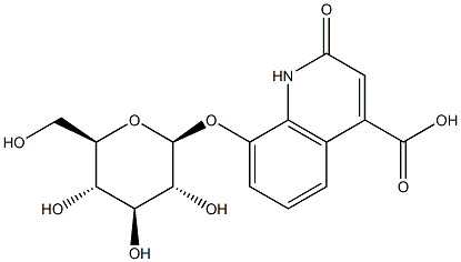 8-(β-D-Glucopyranosyloxy)-1,2-dihydro-2-oxo-4-quinolinecarboxylic acid 结构式