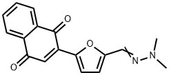 2-Furancarboxaldehyde,  5-(1,4-dihydro-1,4-dioxo-2-naphthalenyl)-,  2-(2,2-dimethylhydrazone) 结构式