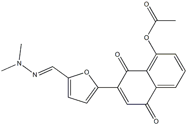 2-Furancarboxaldehyde,  5-[8-(acetyloxy)-1,4-dihydro-1,4-dioxo-2-naphthalenyl]-,  2-(dimethylhydrazone)  (9CI) 结构式