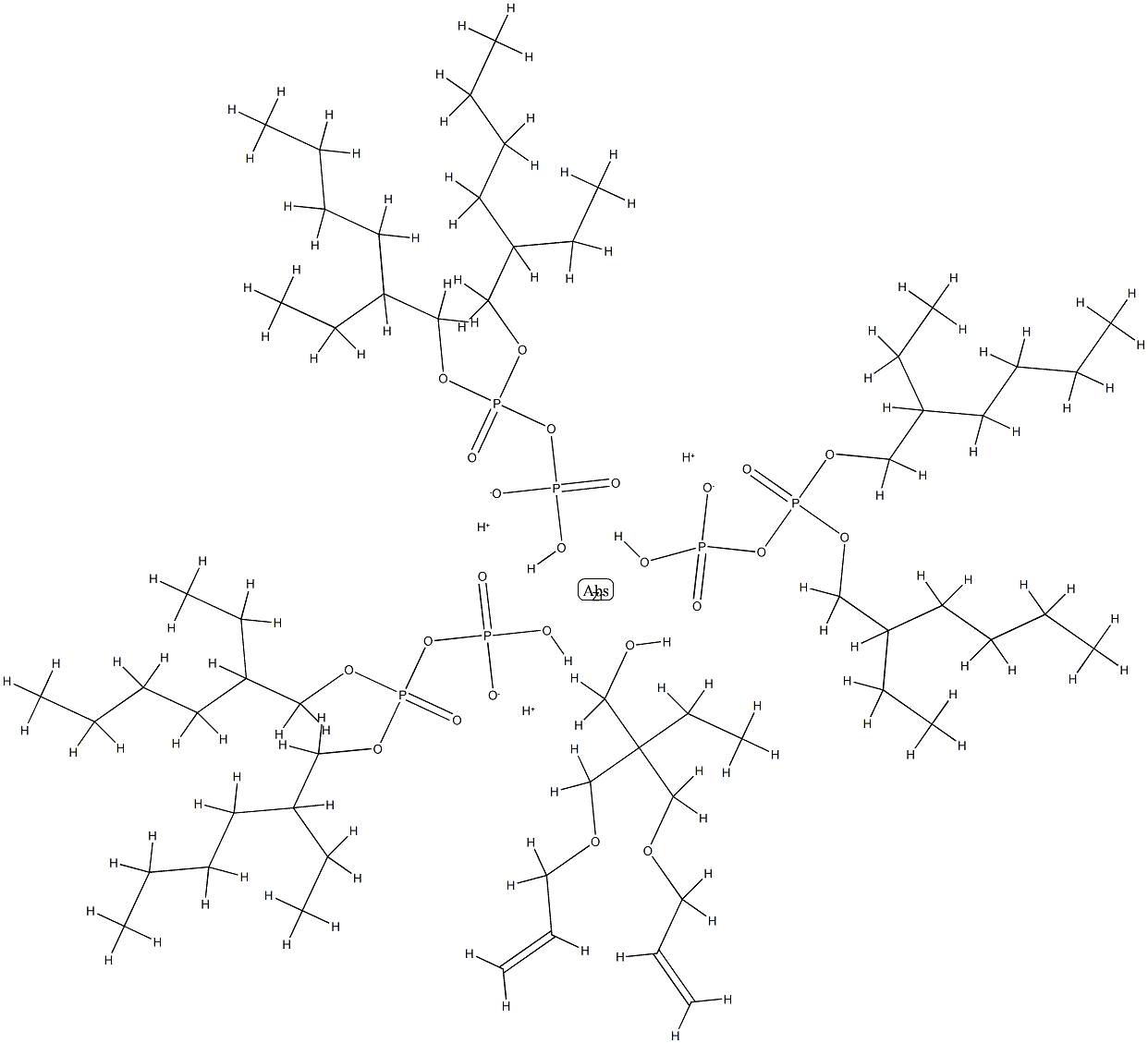 Zirconate(3-), 2,2-bis(2-propenyloxy)methyl-1-butanolato-.kappa.OP,P-diisooctyl diphosphato(2-)-.kappa.ObisP,P-diisooctyl diphosphato(2-)-.kappa.O,.kappa.O-, trihydrogen 结构式