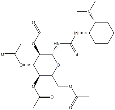 N-[(1S,2S)-2-(二甲基氨基)环己基]-N'-(2,3,4,6-四-O-乙酰基-Β-D-吡喃葡萄糖基)硫脲 结构式