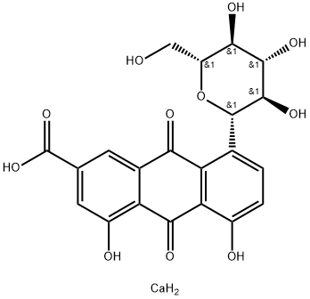 大黄酸-8-O-Β-D-葡萄糖苷 结构式