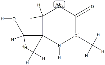 3-Morpholinyl,5-(hydroxymethyl)-3,5-dimethyl-2-oxo-(9CI) 结构式