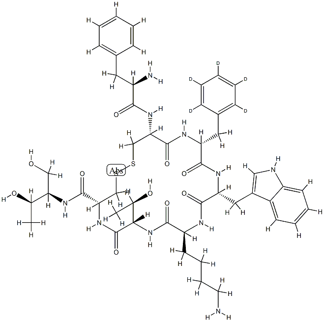 ([RING-D5]PHE3)-OCTREOTIDE ACETATE SALT 结构式