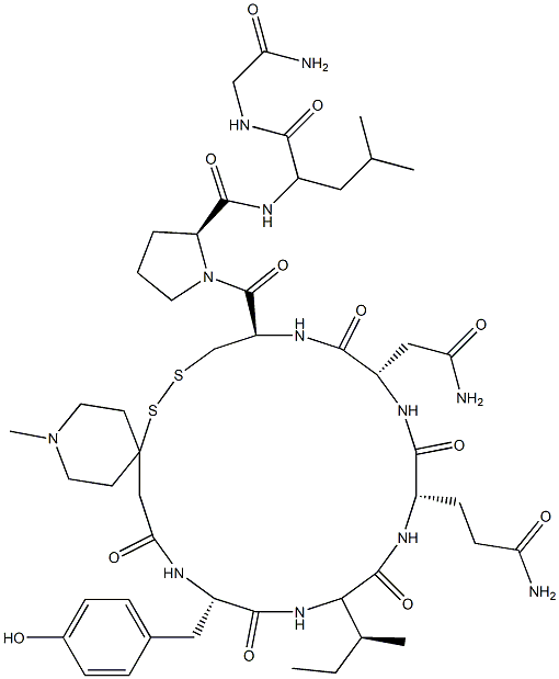 oxytocin, 1'-(1'-methyl-4'-thiopiperidine)acetic acid- 结构式