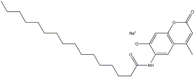 N-(7-Hydroxy-4-Methyl-2-oxo-2H-1-benzopyran-6-yl)hexadecanaMide SodiuM Salt 结构式