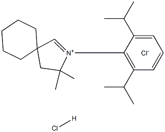 2-[2,6-双(1-甲基乙基)苯基]-3,3-二甲基-2-氮鎓螺[4.5]癸-1-烯氢二氯 结构式