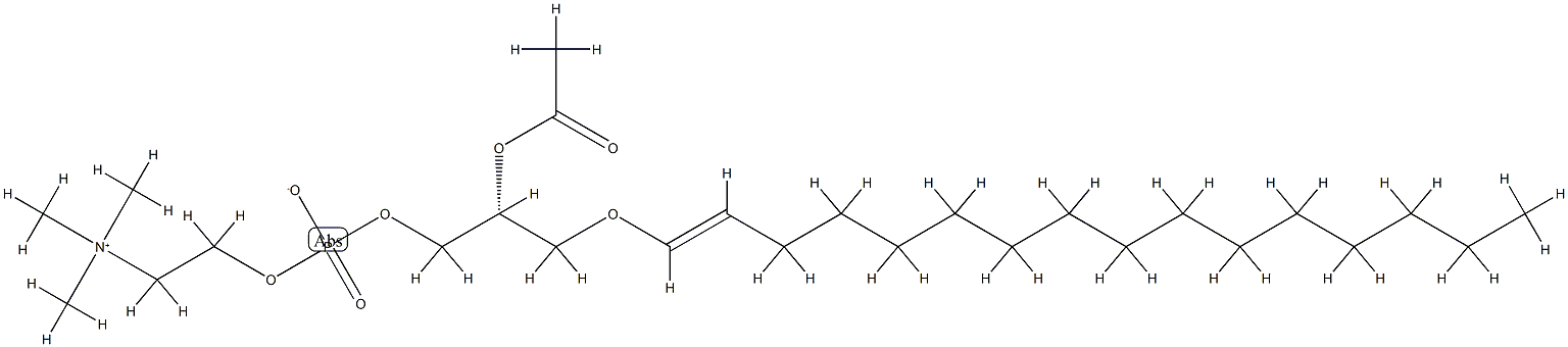 1-O-hexadec-1'-enyl-2-acetyl-sn-glycero-3-phosphocholine 结构式