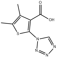 4,5-dimethyl-2-(1H-tetrazol-1-yl)-3-thiophenecarboxylic acid(SALTDATA: FREE) 结构式