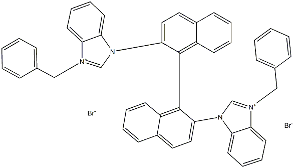 3,3'-(1R)-[1,1'-二萘] -2,2'-二基双[1-苄基-1H-苯并咪唑鎓]溴化物 结构式