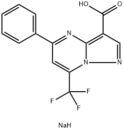 5-苯基-7-三氟甲基-吡唑[1,5-A]嘧啶-3-羧酸 结构式