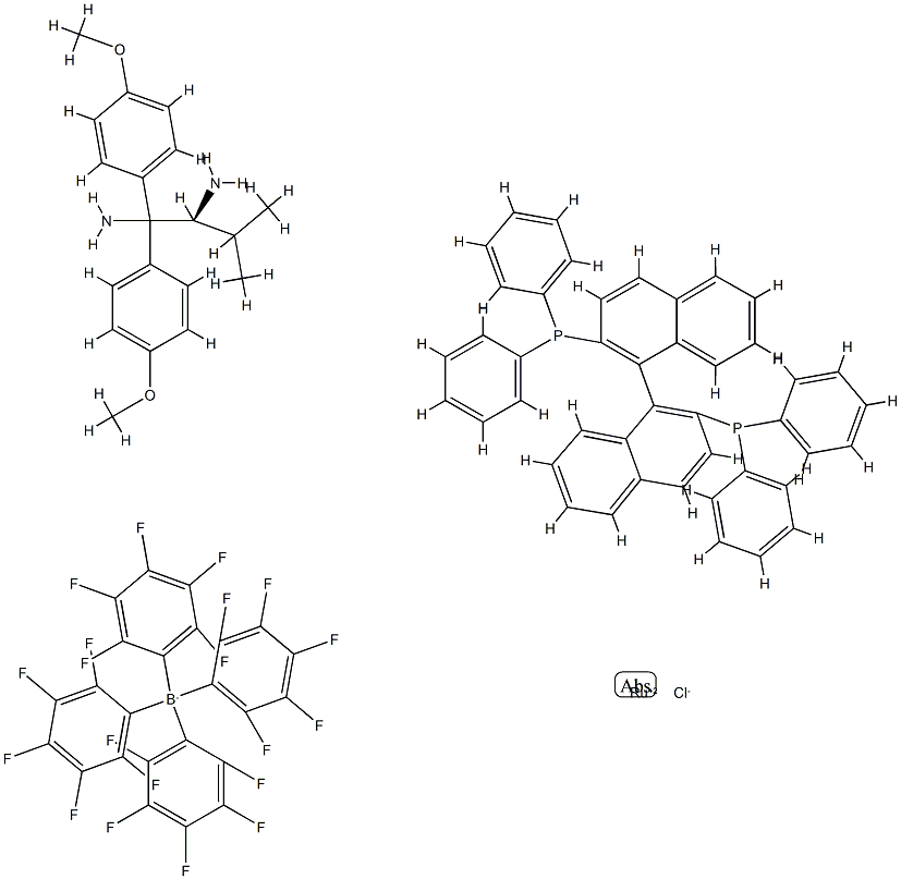 氯[(S)-(-)-2,2'-双[二苯基膦基]-1,1'-联萘][(S)-1,1-双(4-甲氧基苯基)-3-甲基丁烷-1,2-二胺]钌(II)四(五氟苯基)硼酸盐,MIN.97% 结构式