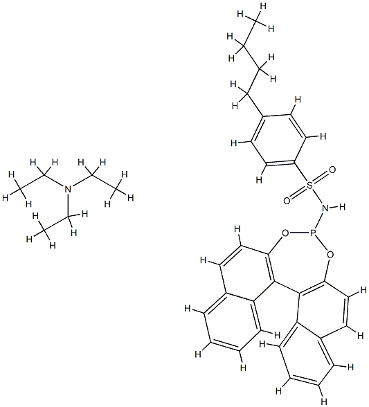 4-丁基-N-[(11BR)-二萘并[2,1-D:1',2'-F][1,3,2]二氧磷杂七环-4-基]苯磺酰胺三乙胺加合物 结构式
