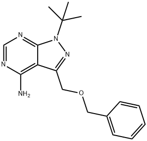 3-(Benzyloxymethyl)-1-tert-butyl-1H-pyrazolo[3,4-d]pyrimidin-4-amine 结构式