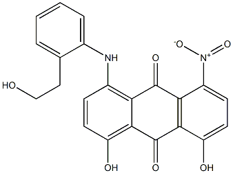 9,10-Anthracenedione, 1,8-dihydroxy-4-((ar-(2-hydroxyethyl)phenyl)amino)-5-nitro- 结构式