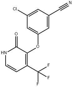 3-氯-5-[[2-氧代-4-(三氟甲基)-1,2-二氢吡啶-3-基]氧基]苯腈 结构式
