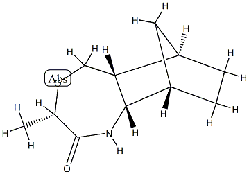 6,9-Methano-4,1-benzoxazepin-2(3H)-one,octahydro-3-methyl-,(3-alpha-,5a-bta-,6-bta-,9-bta-,9a-bta-)-(9CI) 结构式