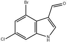 4-溴-6-氯-1H-吲哚-3-甲醛 结构式