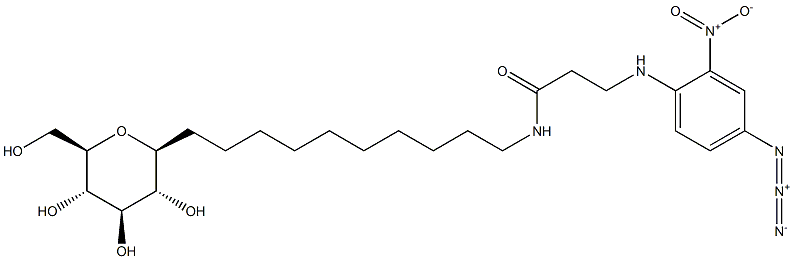 10-N-(N-(4-azido-2-nitrophenyl)-beta-alanyl)amino-1-decylglucopyranoside 结构式