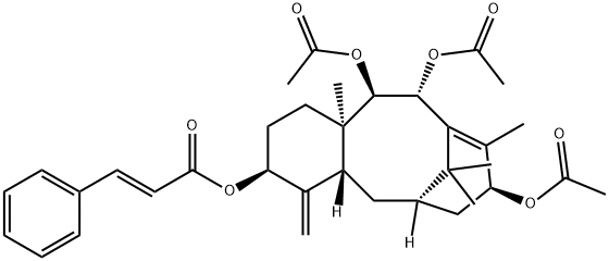 9ALPHA,10BETA,13ALPHA-三乙酰氧基-5ALPHA-肉桂酰氧基紫杉-4(20),11-二烯 结构式