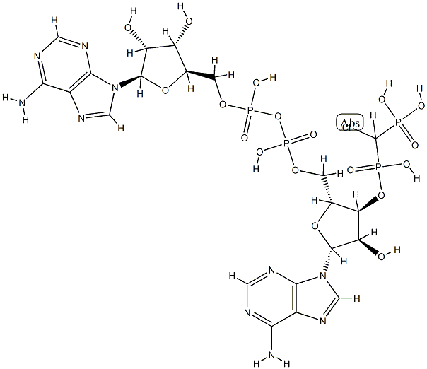 beta,beta'-monochloromethylene diadenosine 5',5'''-P(1),P(4)-tetraphosphate 结构式