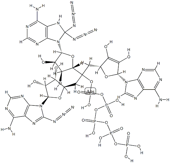 5'-O-triphosphoryl-8-azidoadenylyl-(2'-5')-8-azidoadenylyl-(2'-5')-8-azidoadenosine 结构式