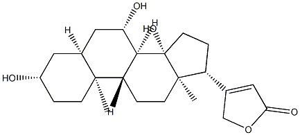 3β,7β,14-Trihydroxy-5β-card-20(22)-enolide 结构式
