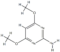 2-氨基-15N-4,6-二甲氧基嘧啶-15N2 结构式