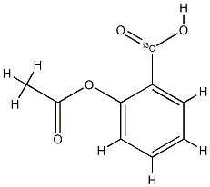 阿司匹林-羧基-13C 结构式