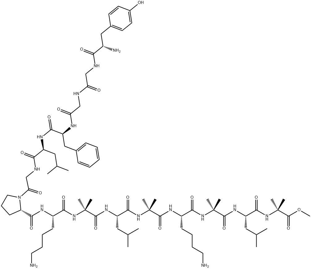 enkephalin-Leu, Gly-Pro-(Lys-Aib-Leu-Aib)(2)-OMe- 结构式