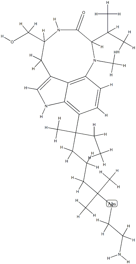 26-(2'-aminoethylthio)tetrahydroteleocidin A-2 结构式