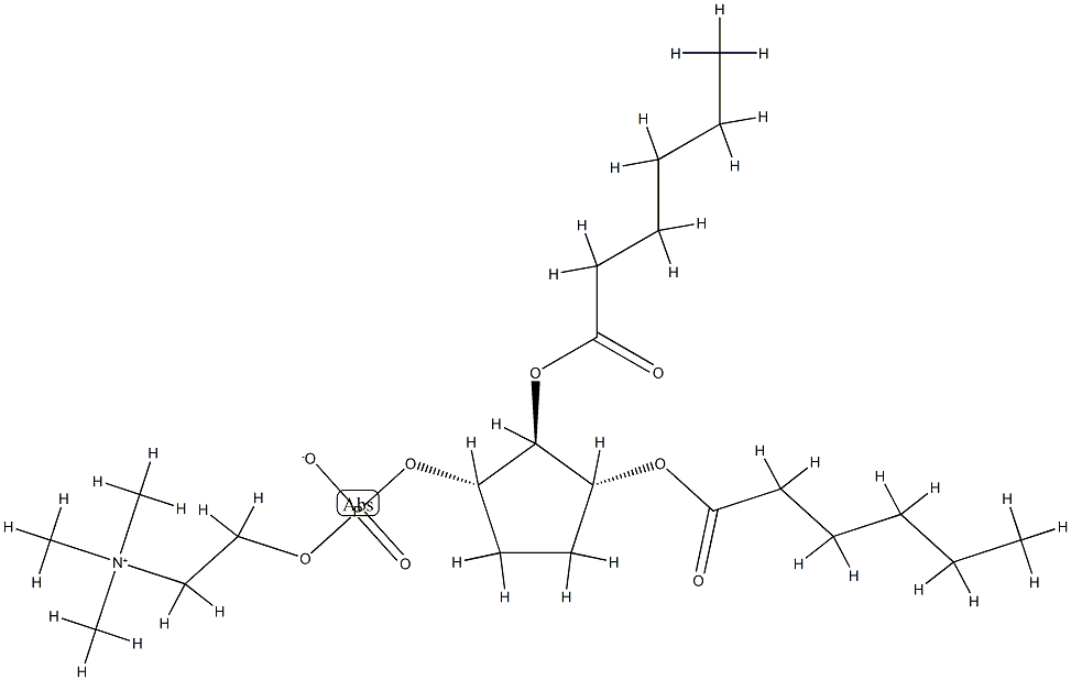 1-O-(phosphocholine)-2,3-O-dihexanoylcyclopentane-1,2,3-triol 结构式