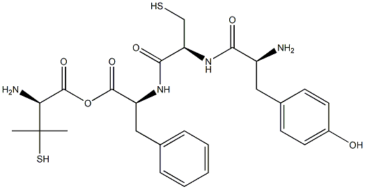 H-tyrosyl-cyclo(cysteinyl-phenylalanyl-penicillaminyl)-OH 结构式