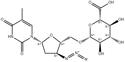 3'-azido-3'-deoxy-5'-O-beta-glucopyranuronosylthymidine 结构式