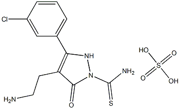 4-(2-氨基乙基)-3-(3-氯苯基)-5-氧代-2,5-二氢-1H-吡唑-1-硫代甲酰胺硫酸盐 结构式