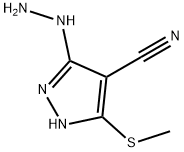 5-肼基-3-甲硫基-4-氰基吡唑 结构式