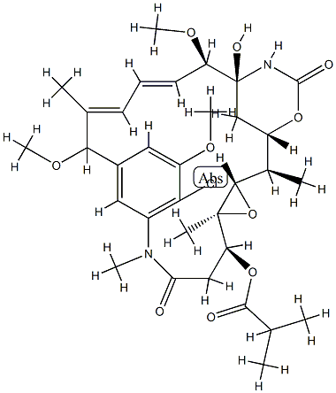 Maytansine, 2-de(acetylmethylamino)-15-methoxy-2-methyl- 结构式