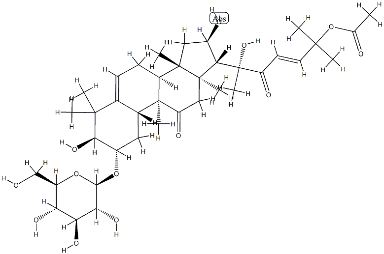 2-O-吡喃葡萄糖基葫芦素F-25-乙酸酯 结构式