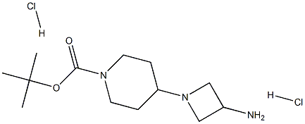 4-(3-氨基氮杂环丁烷-1-基)哌啶-1-羧酸二盐酸盐叔丁酯 结构式