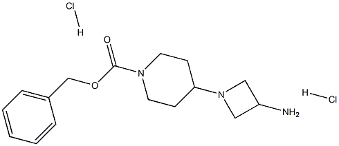 4-(3-氨基-1-氮杂环丁烷基)-1-哌啶甲酸 苯基甲酯 盐酸盐 (1:2) 结构式