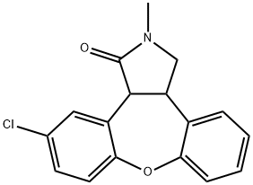 11-氯-2,3,3A,12B-四氢-2-甲基-1H-二苯并[2,3:6,7]氧杂卓并[4,5-C]吡咯-1-酮 结构式