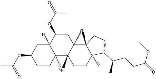 3α,6α-Diacetoxy-5β-cholane-24-oic acid methyl ester 结构式