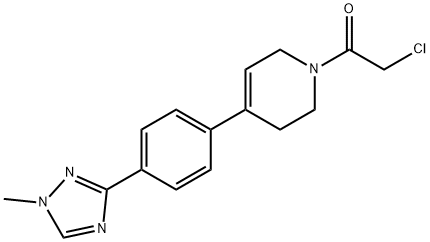 2-氯-1-[3,6-二氢-4-[4-(1-甲基-1H-1,2,4-三唑-3-基)苯基]-1(2H)-吡啶基]乙酮 结构式