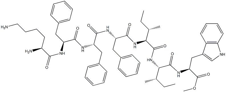 lysyl-phenylalanyl-phenylalanyl-phenylalanyl-isoleucyl-isoleucyl-tryptophyl methyl ester 结构式