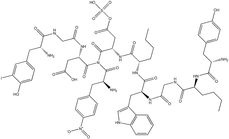 cholecystokinin (26-33), I-Tyr-Gly-(Nle(28,31),4-NO2-Phe(33)) 结构式