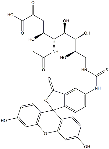 5-acetamido-9-(3-fluoresceinylthioureido)-3,5,9-trideoxy-2-nonulosonsonic acid 结构式