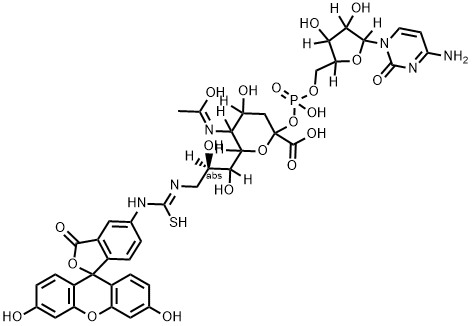 CMP-9-fluoresceinyl-NeuAc 结构式